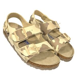 BIRKENSTOCK Milano Soft Footbed Birko-Flor Desert Soil Gray Taupe Camo NWOB 38